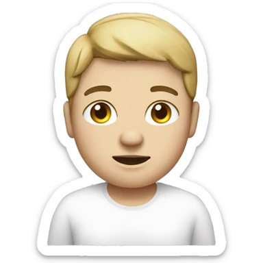 person with white complexion, chubby cheeks and jol sticker