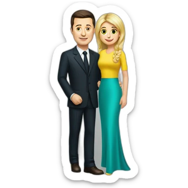 Vladimir Zelensky and his wif sticker