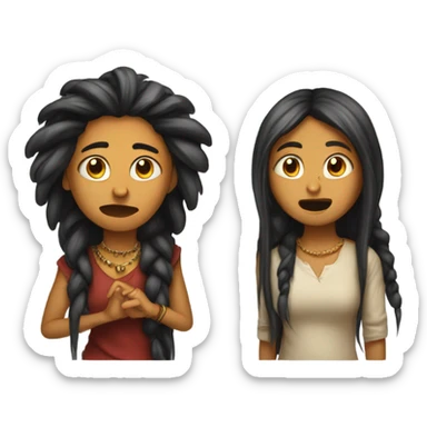 Indian girl and dread head arguing  sticker