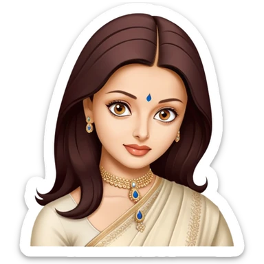 Aishwarya Rai portrait, beautiful face, famous Indian actress sticker