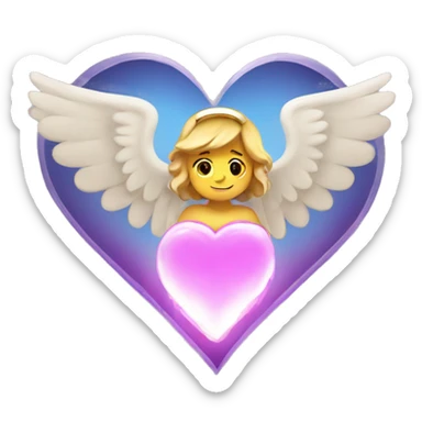 heart with angel wings and a halo sticker