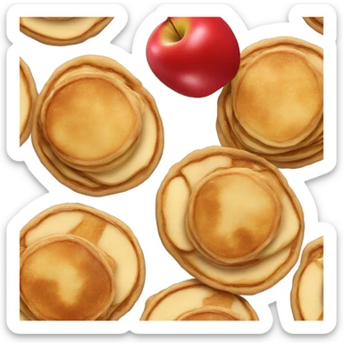 Apple pancakes with apple sticker