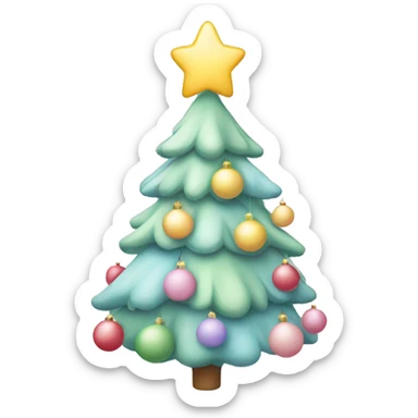 Pastel Christmas tree sticker