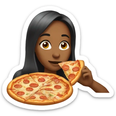 Amanda eating pizza sticker
