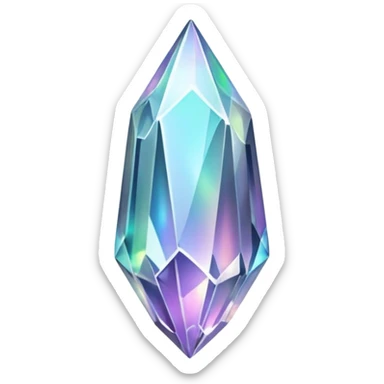 silver iridescent nebula crystal shard sticker