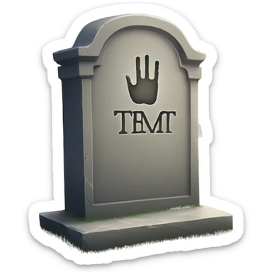 tombstone, hand sticking out of grave sticker
