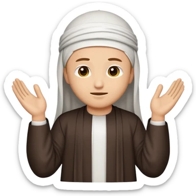 Make a person praying in Islam religion make it a sideways facing 2d emoji sticker