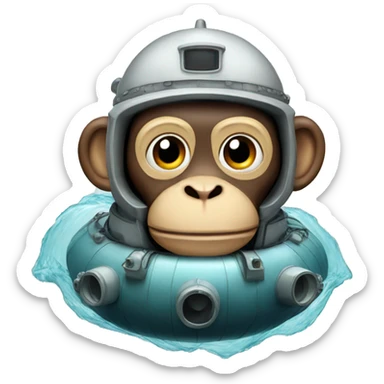Monkey on a submarine sticker
