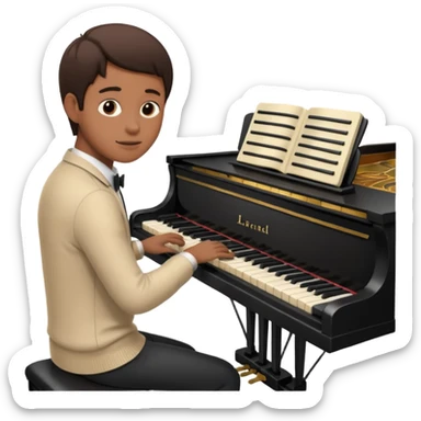 Practicing piano sticker