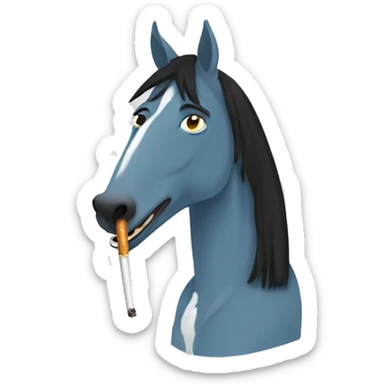 bojack horseman with a cigarette in his mouth sticker