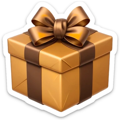 dark brown present with brown bow sticker