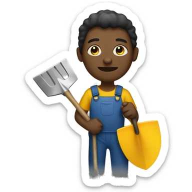 black person with shovel sticker