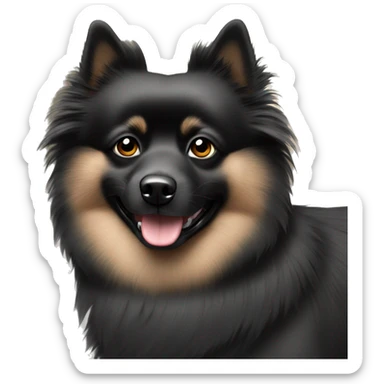 Full black German Spitz with black eyes sticker
