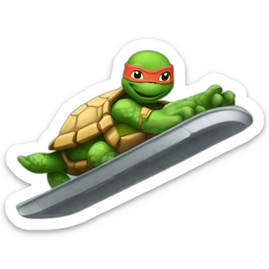 Tortues ninja qui fait de la luge sticker