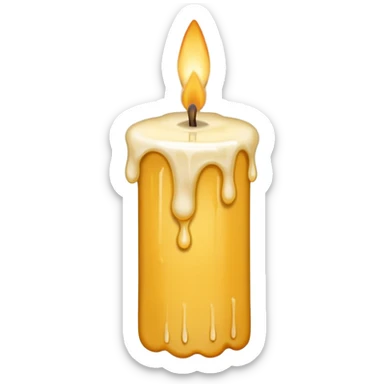 Thin and long Leaning Candle dripping wax as if someone is holding it sticker