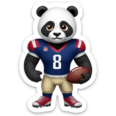 Panda wearing Washington Football jersey sticker