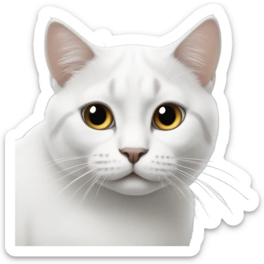 Gato blanco con negro sticker