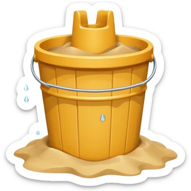 Bucket-shaped sand castle sticker