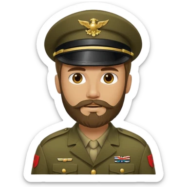 male soldiers with beard with out cap long hair sticker