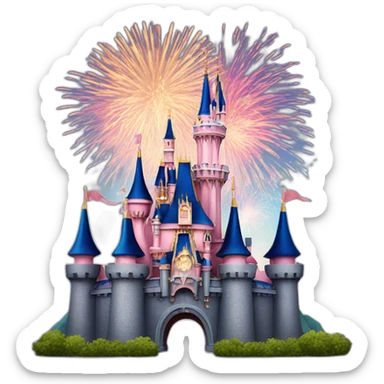 Disneyland paris castle with fireworks sticker