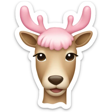 Beige with baby pink Reindeer’s face sticker