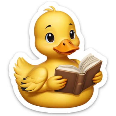 duck with book sticker