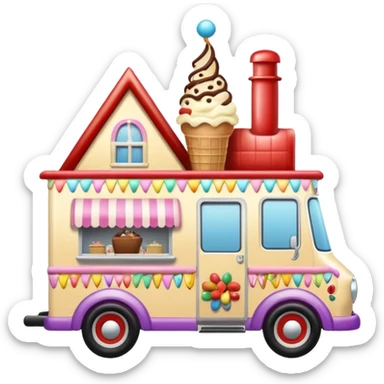Krazy Klown Jenkins 4wd 1924 racing ice cream with chocolate, nuts and sprinkles dream house food truck  sticker
