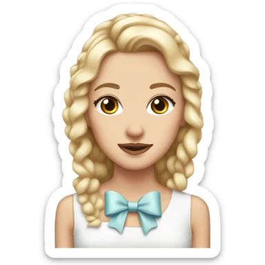 White Girl with coquette bows sticker