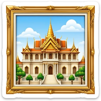 Cinematic Realistic Grand Palace Landmark Emoji, showcasing opulent palace architecture rendered with rich textures and regal, dynamic lighting. sticker