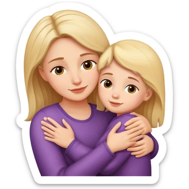 mother and child hugging sticker