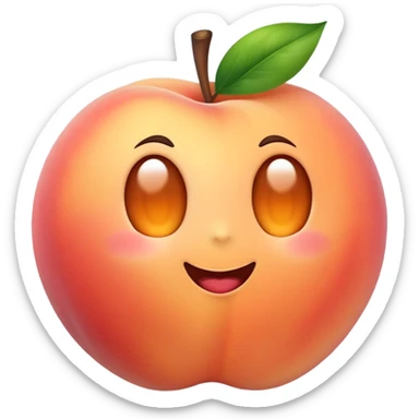 cute peachy peach with curve sticker