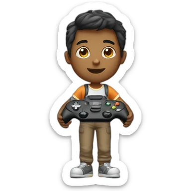 boy with gamepad sticker