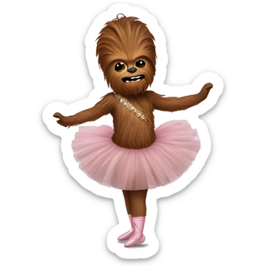Chewbacca wearing a ballet tutu  sticker