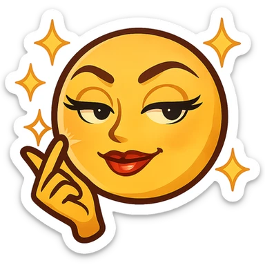 slay emoji, finger snap, confident and glamorous sticker