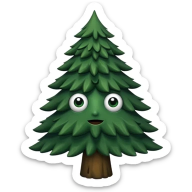 sapin avec deux gros yeux noirs sticker