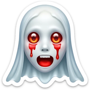 ghost with blood drops sticker
