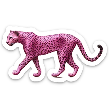 pink leopard walks in africa sticker