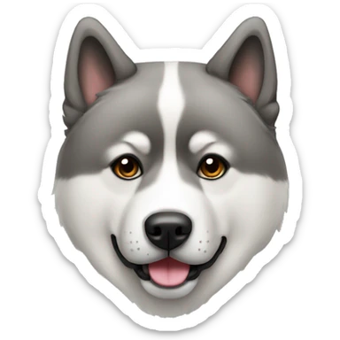 Gray American Akita  sticker