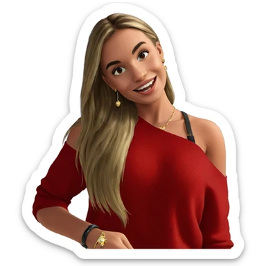 smiling girl outdoors with jewelry sticker