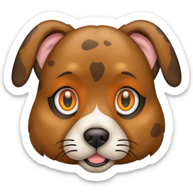 Brindle dog with flop ears and orange eyes sticker