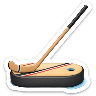 hockey stick and puck sticker