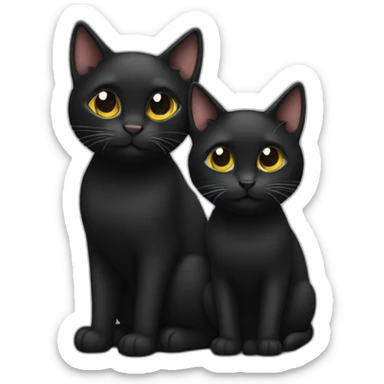 Two black cats sticker