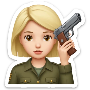girl with gun to head sticker