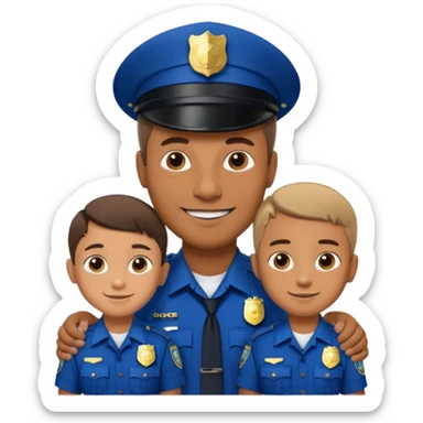 A proud dad who is proud of his children and is a police officer sticker