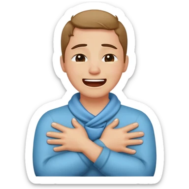 arms crossed holding neck crying laughing emoji  sticker