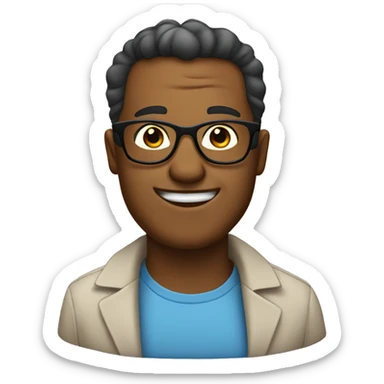 dad man with glasses emoji, and a sticker that says fathers day sticker