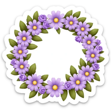flowers wreath light purple sticker