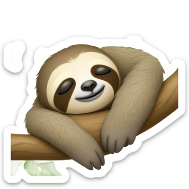 sloth sleeping on a branch sticker