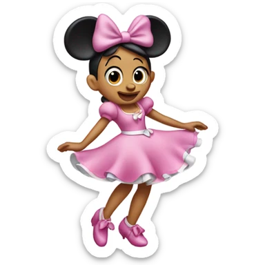Dancing Minnie Mouse wearing pink  sticker