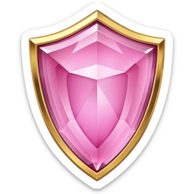 Pink crystal shield golden border sticker